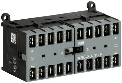 ABB GJL1211903R8010 – Mini Reversing Contactor VB6 220 ... 240 V AC - 3 NO - 0 NC - Flat-Pin Connections