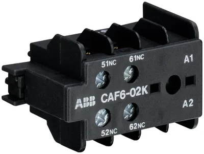 ABB GJL1201330R0009 – CAF6-02K Auxiliary Contact 0NO/2NC screw terminal, front mounted ABB GJL1201330R0009 – CAF6-02K Auxiliary Contact 0NO/2NC screw terminal, front mounted