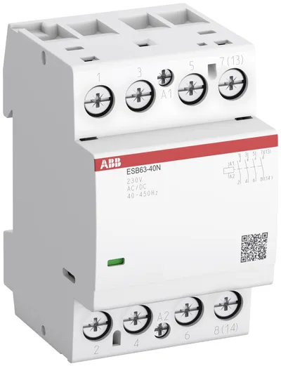 ABB 1SAE351111R1440 – ESB63-40N-14 Installation Contactor (NO) 63 A - 4 NO - 0 NC - 12 V - Control Circuit 400 Hz ABB 1SAE351111R1440 – ESB63-40N-14 Installation Contactor (NO) 63 A - 4 NO - 0 NC - 12 V - Control Circuit 400 Hz