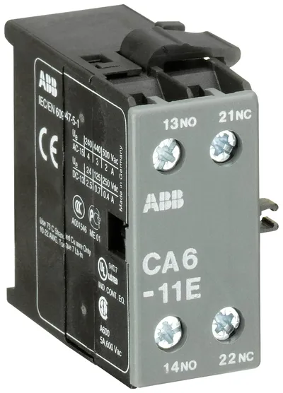 ABB GJL1201317R0002 – CA6-11E Auxiliary Contact 1NO/1NC screw terminal, side mounted ABB GJL1201317R0002 – CA6-11E Auxiliary Contact 1NO/1NC screw terminal, side mounted