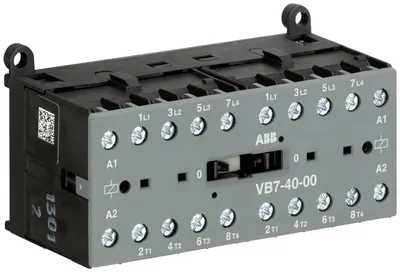 ABB GJL1311901R0002 – Mini Reversing Contactor VB7 42 V AC - 4 NO - 0 NC - Screw Terminals