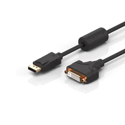 DisplayPort Adapter with video converter, shielded, PVC, 5 x 2 x AWG32 + 4 x AWG32 + 1 x AWG28, fixed installation, black