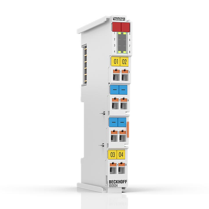 EtherCAT Terminal, 4-channel digital output, 24 V DC, 2 A, push-in, with channel diagnostics