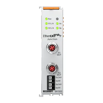 Beckhoff EK1322 – 2-port EtherCAT P junction with feed-in Beckhoff EK1322 – 2-port EtherCAT P junction with feed-in