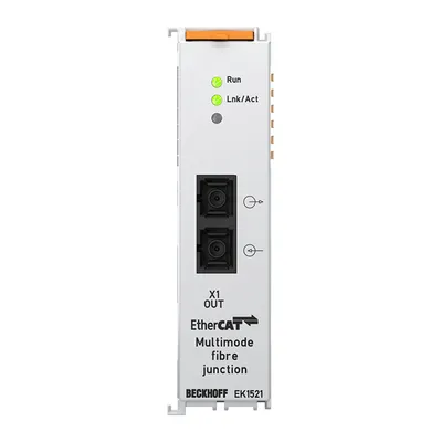 Beckhoff EK1521 – 1-port EtherCAT fiber-optic junction Beckhoff EK1521 – 1-port EtherCAT fiber-optic junction