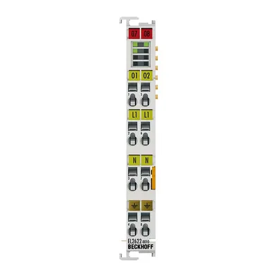 EtherCAT Terminal, 2-channel relay output, 230 V AC, 30 V DC, 5 A, contact-protecting switching, without power contacts