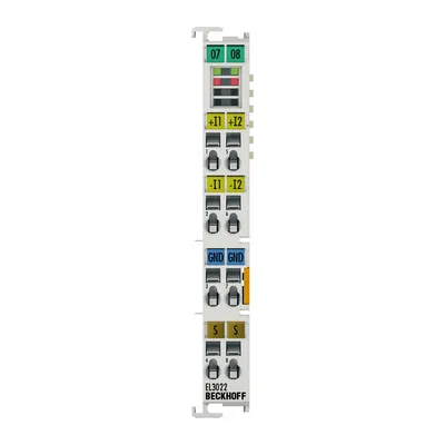 EtherCAT Terminal, 2-channel analog input, current, 4…20 mA, 12 bit, differential