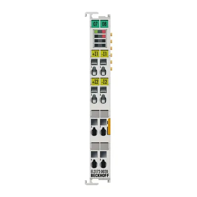 Beckhoff EL3172-0020 – EtherCAT Terminal, 2-channel analog input, multi-function, ±10 V, ±20 mA, 16 bit, differential, electrically isolated, factory calibrated Beckhoff EL3172-0020 – EtherCAT Terminal, 2-channel analog input, multi-function, ±10 V, ±20 mA, 16 bit, differential, electrically isolated, factory calibrated