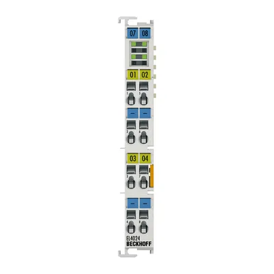 Beckhoff EL4024 – EtherCAT Terminal, 4-channel analog output, current, 4…20 mA, 12 bit Beckhoff EL4024 – EtherCAT Terminal, 4-channel analog output, current, 4…20 mA, 12 bit