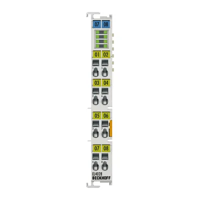 Beckhoff EL4028 – EtherCAT Terminal, 8-channel analog output, current, 4…20 mA, 12 bit Beckhoff EL4028 – EtherCAT Terminal, 8-channel analog output, current, 4…20 mA, 12 bit