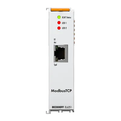Beckhoff EL6251 – EtherCAT Terminal, 1-port communication interface, Modbus TCP, client/server Beckhoff EL6251 – EtherCAT Terminal, 1-port communication interface, Modbus TCP, client/server