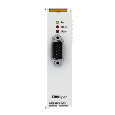 Beckhoff EL6751 – EtherCAT Terminal, 1-channel communication interface, CANopen, master/slave Beckhoff EL6751 – EtherCAT Terminal, 1-channel communication interface, CANopen, master/slave