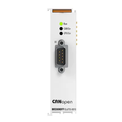 Beckhoff EL6753-0010 – EtherCAT Terminal, 1-channel communication interface, CANopen, slave Beckhoff EL6753-0010 – EtherCAT Terminal, 1-channel communication interface, CANopen, slave