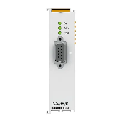 Beckhoff EL6861 – EtherCAT Terminal, 1-channel communication interface, BACnet-MS/TP, RS485, D-sub Beckhoff EL6861 – EtherCAT Terminal, 1-channel communication interface, BACnet-MS/TP, RS485, D-sub
