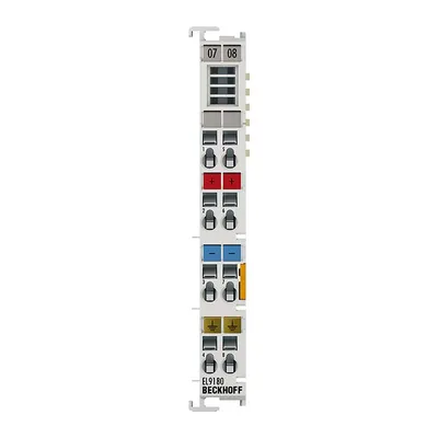 EtherCAT Terminal, potential distribution, 2 x 24 V DC, 2 x 0 V DC, 2 x ⏚
