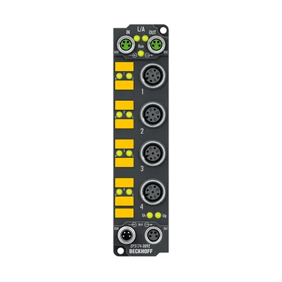 Beckhoff EP3174-0092 – EtherCAT Box, 4-channel analog input, multi-function, ±10 V, 0/4…20 mA, 16 bit, differential, M12, TwinSAFE SC Beckhoff EP3174-0092 – EtherCAT Box, 4-channel analog input, multi-function, ±10 V, 0/4…20 mA, 16 bit, differential, M12, TwinSAFE SC
