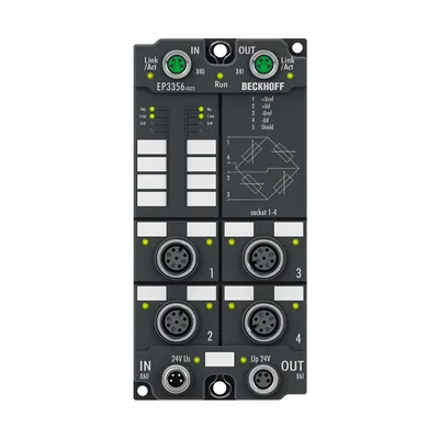 Beckhoff EP3356-0022 – EtherCAT Box, 1-channel analog input, measuring bridge, full bridge, 24 bit, M12 Beckhoff EP3356-0022 – EtherCAT Box, 1-channel analog input, measuring bridge, full bridge, 24 bit, M12