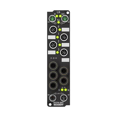 Beckhoff EP3744-3041 – EtherCAT Box, 4-channel analog input + 8-channel digital combi, pressure, 0…12000 hPa (0…+12 bar), M8 Beckhoff EP3744-3041 – EtherCAT Box, 4-channel analog input + 8-channel digital combi, pressure, 0…12000 hPa (0…+12 bar), M8