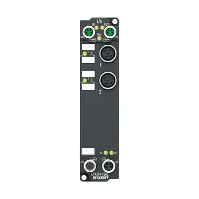Beckhoff EP4314-1002 – EtherCAT Box, 2-channel analog input + 2-channel analog output, multi-function, ±20 mA, 16 bit, single-ended, M12 Beckhoff EP4314-1002 – EtherCAT Box, 2-channel analog input + 2-channel analog output, multi-function, ±20 mA, 16 bit, single-ended, M12
