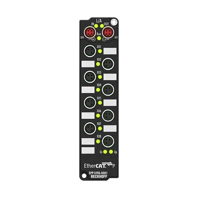 Beckhoff EPP1098-0001 – EtherCAT P Box, 8-channel digital input, 24 V DC, 10 µs, ground switching, M8 Beckhoff EPP1098-0001 – EtherCAT P Box, 8-channel digital input, 24 V DC, 10 µs, ground switching, M8