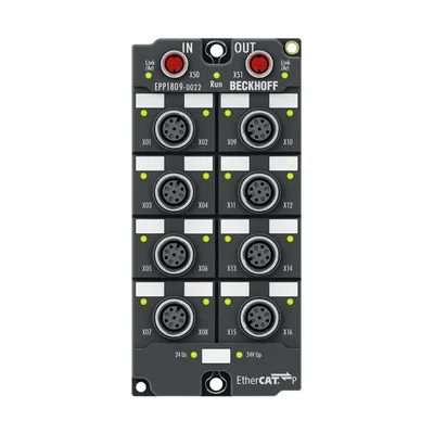 Beckhoff EPP1809-0022 – EtherCAT P Box, 16-channel digital input, 24 V DC, 3 ms, M12 Beckhoff EPP1809-0022 – EtherCAT P Box, 16-channel digital input, 24 V DC, 3 ms, M12