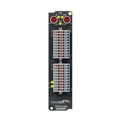 Beckhoff EPP1816-0003 – EtherCAT P Box, 16-channel digital input, 24 V DC, 10 µs, IP20 connector Beckhoff EPP1816-0003 – EtherCAT P Box, 16-channel digital input, 24 V DC, 10 µs, IP20 connector