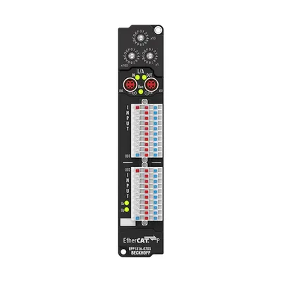 Beckhoff EPP1816-0703 – EtherCAT P Box, 16-channel digital input, ID switch, 24 V DC, 10 µs, IP20 connector Beckhoff EPP1816-0703 – EtherCAT P Box, 16-channel digital input, ID switch, 24 V DC, 10 µs, IP20 connector