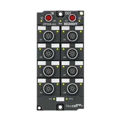 Beckhoff EPP2008-0022 – EtherCAT P Box, 8-channel digital output, 24 V DC, 0.5 A, M12 Beckhoff EPP2008-0022 – EtherCAT P Box, 8-channel digital output, 24 V DC, 0.5 A, M12
