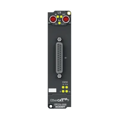 Beckhoff EPP2316-0008 – EtherCAT P Box, 8-channel digital input + 8-channel digital output, 24 V DC, 10 µs, 0.5 A, D-sub Beckhoff EPP2316-0008 – EtherCAT P Box, 8-channel digital input + 8-channel digital output, 24 V DC, 10 µs, 0.5 A, D-sub