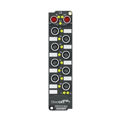 Beckhoff EPP2318-0001 – EtherCAT P Box, 4-channel digital input + 4-channel digital output, 24 V DC, 10 µs, 0.5 A, M8 Beckhoff EPP2318-0001 – EtherCAT P Box, 4-channel digital input + 4-channel digital output, 24 V DC, 10 µs, 0.5 A, M8