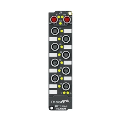 Beckhoff EPP2328-0001 – EtherCAT P Box, 4-channel digital input + 4-channel digital output, 24 V DC, 3 ms, 2 A, M8 Beckhoff EPP2328-0001 – EtherCAT P Box, 4-channel digital input + 4-channel digital output, 24 V DC, 3 ms, 2 A, M8