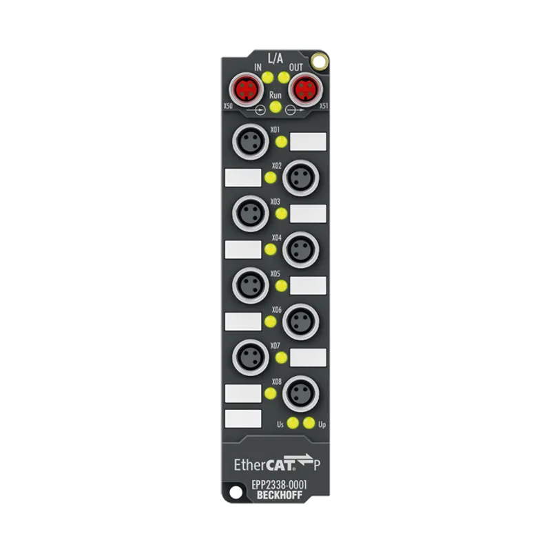 EtherCAT P Box, 8-channel digital combi, 24 V DC, 3 ms, 0.5 A, M8