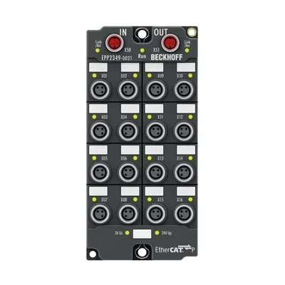 Beckhoff EPP2349-0021 – EtherCAT P Box, 16-channel digital combi, 24 V DC, 10 µs, 0.5 A, M8 Beckhoff EPP2349-0021 – EtherCAT P Box, 16-channel digital combi, 24 V DC, 10 µs, 0.5 A, M8