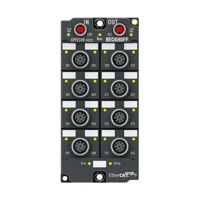 Beckhoff EPP2349-0022 – EtherCAT P Box, 16-channel digital combi, 24 V DC, 10 µs, 0.5 A, M12 Beckhoff EPP2349-0022 – EtherCAT P Box, 16-channel digital combi, 24 V DC, 10 µs, 0.5 A, M12