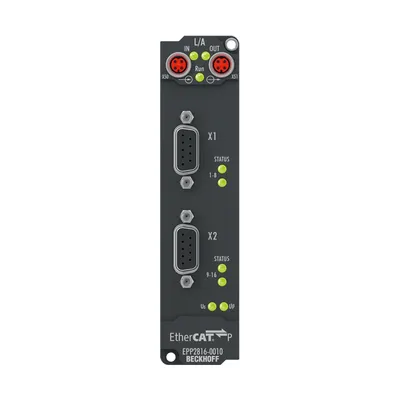 Beckhoff EPP2816-0010 – EtherCAT P Box, 16-channel digital output, 24 V DC, 0.5 A, D-sub Beckhoff EPP2816-0010 – EtherCAT P Box, 16-channel digital output, 24 V DC, 0.5 A, D-sub