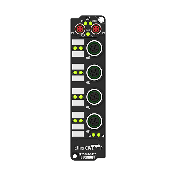 EtherCAT P Box, 8-channel analog input, current, ±20 mA, 16 bit, single-ended, 2 ksps, M12