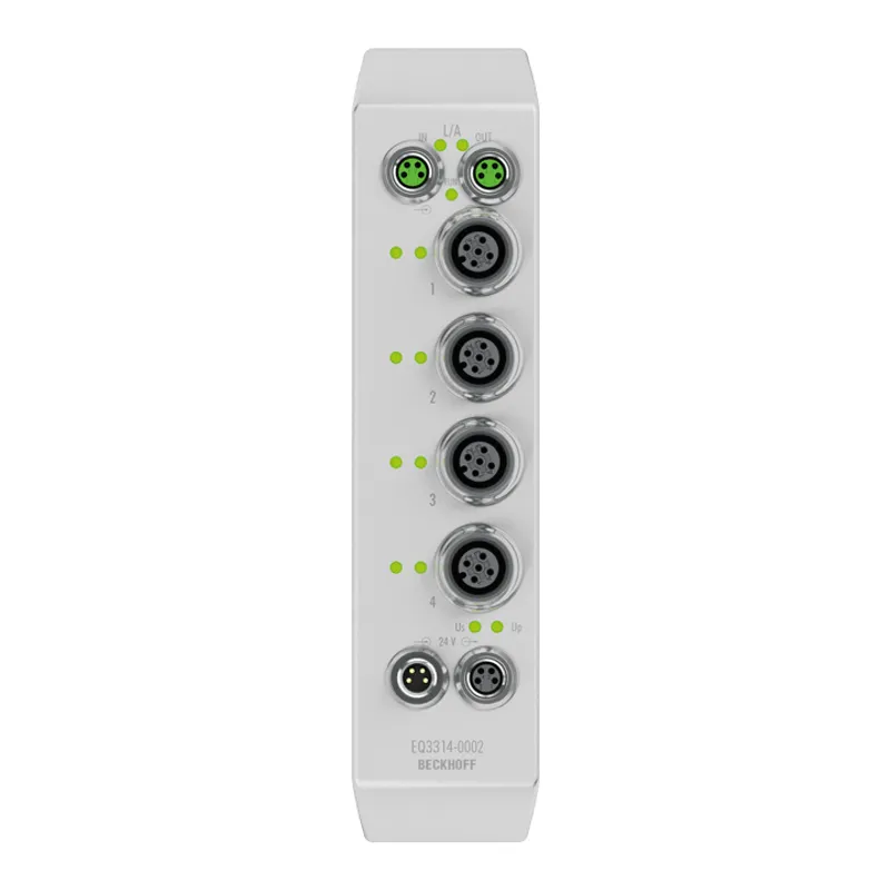 EtherCAT Box, 4-channel analog input, temperature, thermocouple, 16 bit, M12, stainless steel