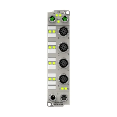 Beckhoff ER2038-0002 – EtherCAT Box, 8-channel digital output, 24 V DC, 2 A, M12, with diagnostics, zinc die-cast Beckhoff ER2038-0002 – EtherCAT Box, 8-channel digital output, 24 V DC, 2 A, M12, with diagnostics, zinc die-cast