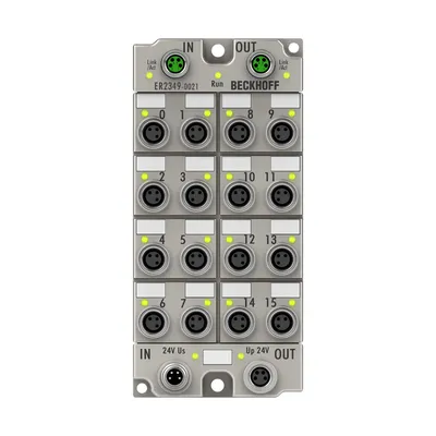 Beckhoff ER2349-0021 – EtherCAT Box, 16-channel digital combi, 24 V DC, 10 µs, 0.5 A, M8, zinc die-cast Beckhoff ER2349-0021 – EtherCAT Box, 16-channel digital combi, 24 V DC, 10 µs, 0.5 A, M8, zinc die-cast
