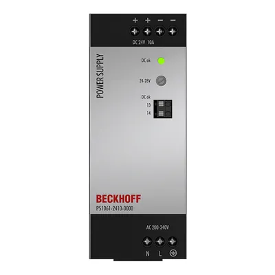 Power supply PS1000; output: 24 V DC, 10 A; input: AC 200…240 V, 1-phase