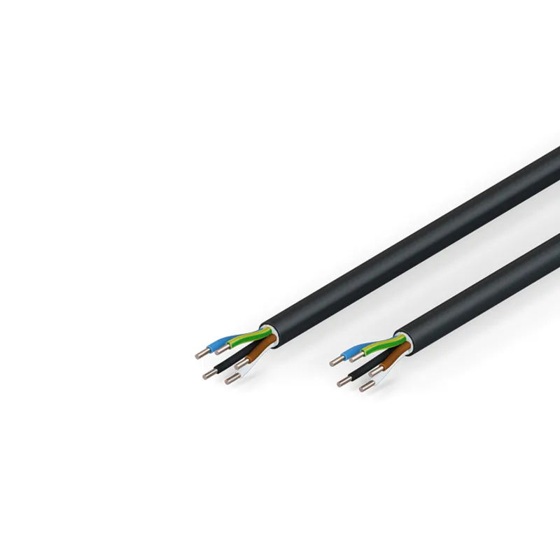 Power cable, PVC, 3 x 1.5 mm² + 2 x 0.75 mm², fixed installation, black