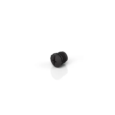 Blanking plug for M12 socket, plastic, black, IP65/67