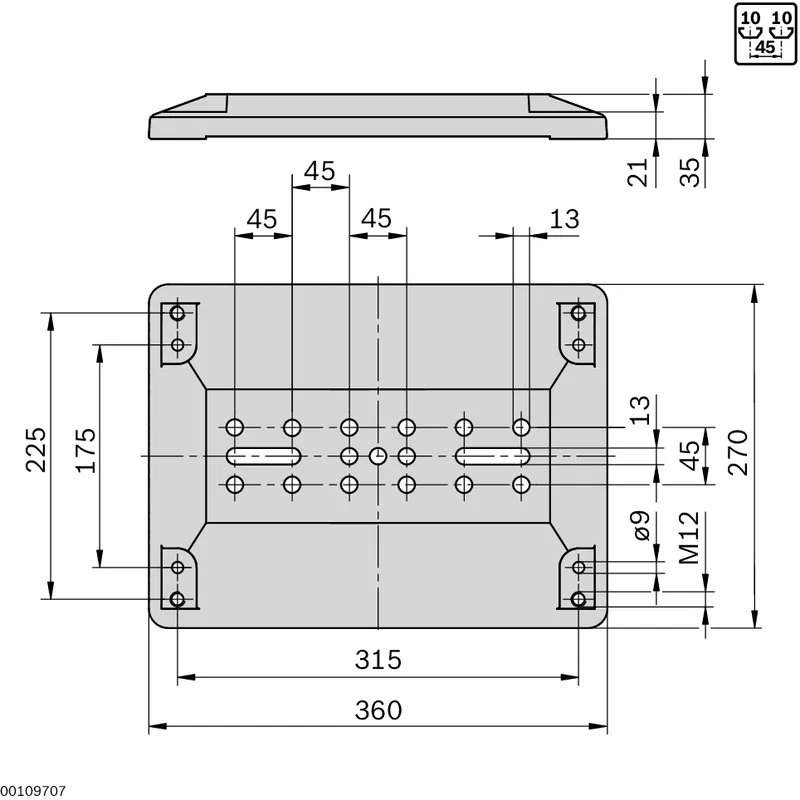 BASE PLATE 35X270X360 — photo 2 of 3