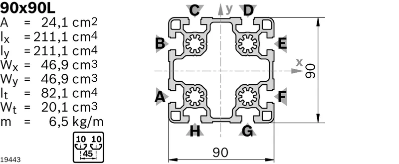 STRUT PROFILE 90X90L M12/D17LF — photo 3 of 3