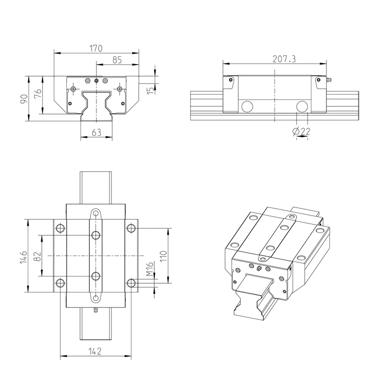 Bosch Rexroth R18516237X – ROLLER RUNNER BLOCK RESIST CR RWD-065-FNS-C2-H-2 — photo 3 of 4