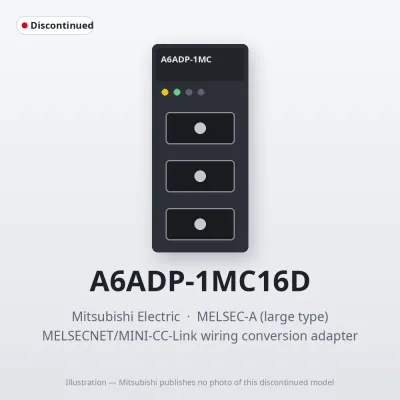 Mitsubishi Electric A6ADP-1MC16D – Mitsubishi MELSECNET/MINI-CC-Link wiring conversion adapter