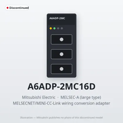 Mitsubishi Electric A6ADP-2MC16D – Mitsubishi MELSECNET/MINI-CC-Link wiring conversion adapter