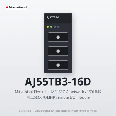 Mitsubishi Electric AJ55TB3-16D – Mitsubishi MELSEC-I/OLINK remote I/O module Mitsubishi Electric AJ55TB3-16D – Mitsubishi MELSEC-I/OLINK remote I/O module