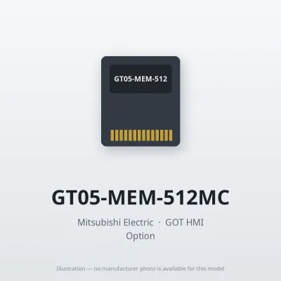 Mitsubishi Electric GT05-MEM-512MC – Mitsubishi GOT HMI Option Mitsubishi Electric GT05-MEM-512MC – Mitsubishi GOT HMI Option