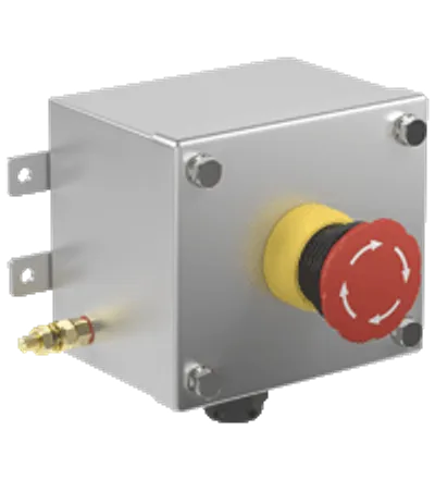 Pepperl Fuchs LRS1.B.E4CX.B.1 – Control Unit Ex e, Stainless Steel, Emergency Stop Button Pepperl Fuchs LRS1.B.E4CX.B.1 – Control Unit Ex e, Stainless Steel, Emergency Stop Button